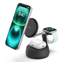 cargador inalambrico belkin wiz040kqch ultracharge pro 3 en 1 qi2 25 w negro