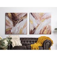 lienzo  abstr rosa 50 oleo con oro s2 80x80x5cm