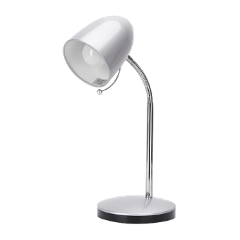 Aigostar Lámpara de Escritorio Retro de metal, Flexo Escritorio sin Bombilla, Lámpara de mesa Compatible con Led Bombillas Modelo E27, Máx 240V, Lampara Lectura para Leer, Trabajar, Estudiar, Plata
