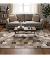 argentum 63456 - alfombra moderna de estilo geometrico