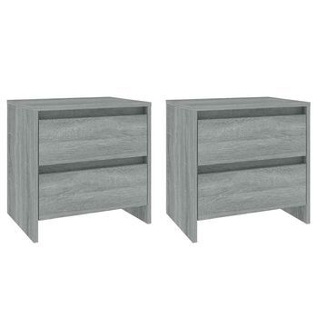 Juego De 2 Mesitas De Noche - Mesilla Madera Ingeniería Gris Sonoma 45x34,5x44,5cm Mc5861