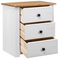 mesita de noche  mesa auxiliar  mesilla madera maciza pino panama blanco 46x40x57 cm