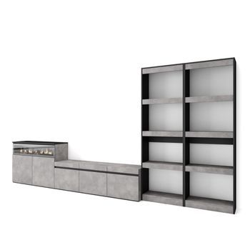 Muebles De Salón Para Tv, Conjunto De Muebles Comedor, 370x186x35cm, Para Tv Hasta 65