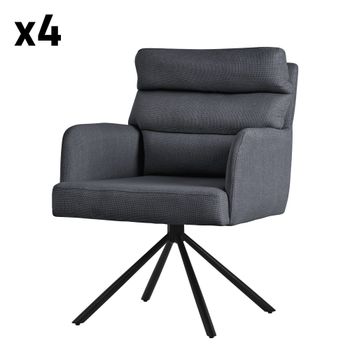4x sillas de comedor giratoria antracita tapizado respaldo extraíble