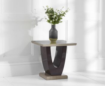 Raphael Brown Marble Side Table