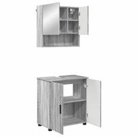 juego de muebles de bano 2 uds gris sonoma 61 x 35 x 64 cm vidaxl