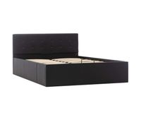 cama canape hidraulica cuero sintetico negro 120x200 cm
