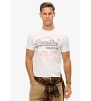 superdry para hombre m1012212a camiseta heritage blanco l casual algodon manga corta