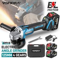 yofidra-amoladora angular electrica sin escobillas 125mm 4 engranajes metal madera pulido herramienta electrica de corte para pin de bateria makita