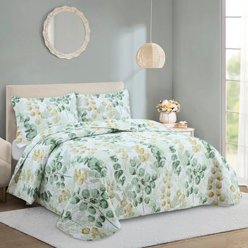 Novotextil Colcha Bouti Estampada Microfibra 100% | Colcha de Verano y Entretiempo Ligera y Transpirable | Cubrecama Reversible con 1 o 2 Fundas de Almohada | Cama 90, 105, 135, 150, 180 y 200