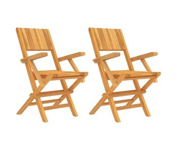 Sillas de jardin plegables 2 unidades madera maciza teca 55x61x90 cm