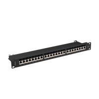 panel de parcheo lanberg pps7-1024-b cat7 24 puertos ftp rack 1u negro