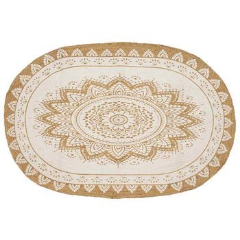 Alfombras De Área Natural Con Estampado Blanco 205 X 305 Cm Vidaxl