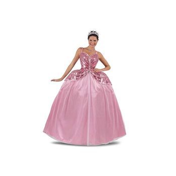 Disfraz Princesa  Rosa Tiara, Vestido Y Enagua Talla S
