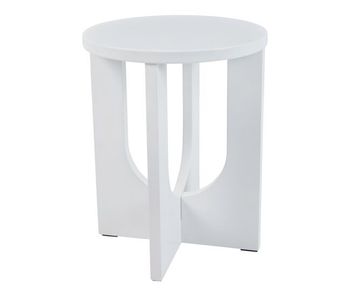 Mesa auxiliar kysdajore tablero redondo 50xø40 cm blanco [en.casa]