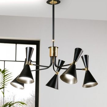 Lámpara de araña supa negro-oro (5 luces)