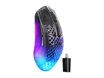 Ratón gaming - SteelSeries Aerox 3 Wireless Gen 2, Inalámbrico, 26000 dpi, 4K Fast, Sensor TrueMove 26K, Ultraligero, Shadow
