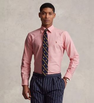 Polo Ralph Lauren para hombre. 710792041003 Camisa oxford Custom Fit rosa (S), Casual, Fiesta, Algodón, Clásico, Manga larga