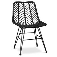 silla de comedor ratan - estilo boho - mia negro