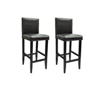 vidaxl taburetes de cocina 2 unidades cuero sintetico negro