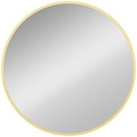 homcom espejo de pared redondo o 61 cm marco de aleacion de aluminio para bano dormitorio salon pasillo dorado   aosom espana