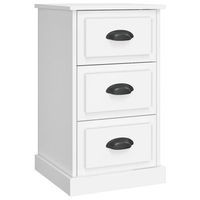 mesita de noche  mesa auxiliar  mesilla madera contrachapada blanca 39x39x67 cm