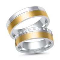 alianzas 14 quilates oro amarillo-blanco 24 diamantes