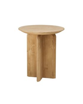 Mesa auxiliar de madera maciza en tono medio de 50x45cm
