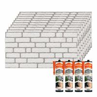 set de 10 paneles decorativos efecto ladrillo nordico en eps  4 botes de adhesivo de montaje