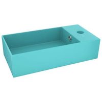 lavabo con rebosadero ceramica verde claro vidaxl