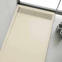 plato de ducha resina elite crema  90x150cm rejilla inox