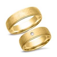 alianzas 14 quilates oro amarillo con diamante