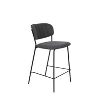 silla de bar de tela gris oscuro