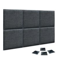 dhome juego de 6 paneles tapizados de tela de lujo pack autoadhesivos para pared acusticos absorbentes proteccion silver ebony 60x40cm x6