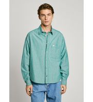 pepe jeans para hombre pm308857 camisa chartres verde l casual algodon manga larga
