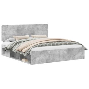 Estructura De Cama Concreto 180 X 200 Cm Madera De Pino Macizo Vidaxl