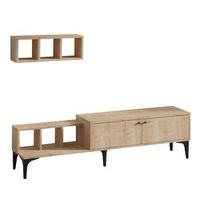 mueble tv con estante justo roble
