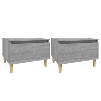2 Uds Mesas Auxiliares | Mesita Auxiliar | Mesa De Café Contrachapada Gris Sonoma 50x46x35 Cm