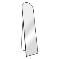 espejo de pie bugnara ajustable e inclinable de aluminio 160 x 40 cm negro encasa