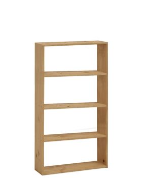 Estantería de madera maciza con 3 estantes tono medio 80,2x144,1cm