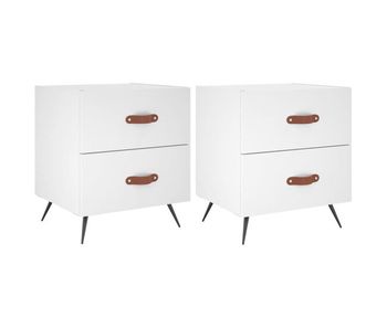 Vidaxl mesitas de noche 2 uds madera ingeniería blanco 40x35x47,5 cm