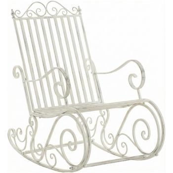 Mecedora Smilla Metal Blanco Antiguo 90x56x94 Cm Clp