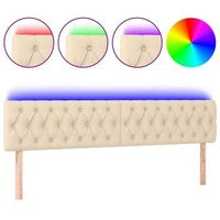cabecero con led de tela color crema 200x7x7888 cm vidaxl