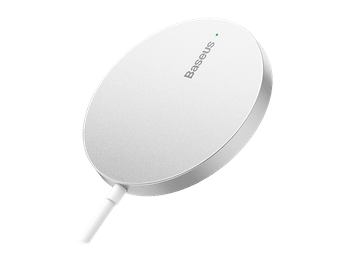 Cargador móvil inalámbrico - Baseus SIMPLE MINI3, 15W, Carga inalámbrica MagSafe y Qi, Plateado
