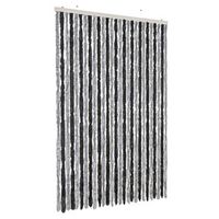 cortina antimoscas chenilla gris y negro 118x220 cm