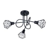 lampara de techo de acero negro alt 29 cm