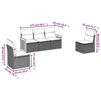 Conjunto De Sillas De Exterior Para El Ocio (incluye Cojines, Conjunto De Cinco Piezas)