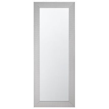 Espejo De Pared Plateado 50 X 130 Cm Vertical Salón Dormitorio Acabado Elegante Derval