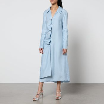 Stine Goya Spencer Poplin Wrap Midi Dress - M