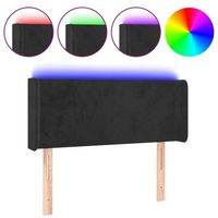 cabecero cama con led  panel de cabecera de terciopelo negro 93x16x7888 cm